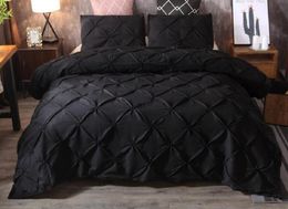 Bedding New 3pcs Black 4 Size Bed Sheet Sets Gift Duvet Cover Polyester Fiber Home el3642632