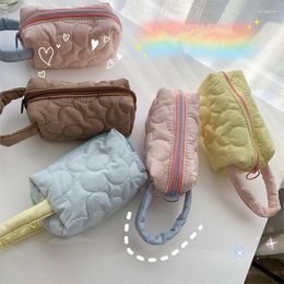 Cosmetic Bags Quilting Clutches Soft Women Zipper Organiser Cute Makeup Bag Small Make Up Purse Portable Handbag Pen