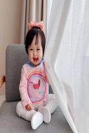 high quality 636month spring Autumn baby Kids Baby Girls Clothes Tracksuit Sets Pink Long Sleeve cute Tops Long Pants Outfits8573453