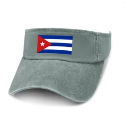 Berets Cuba Flag Sun Visor Leaky Top Cowboy Hats Mens Womens Havana Customise Cap Sports Baseball Tennis Golf Caps Empty Open Hat