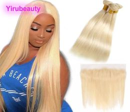 Indian Raw Human Hair With Lace Frontal Baby Hair 3 Bundles With Lace Frontal Straight 613 Blonde Straight 1028 Inch Hair Produc6328641