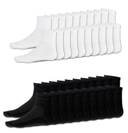 20 x Pairs Mens Cotton Rich Sport Socks Work Sports Socks Size 610 White Black3402846