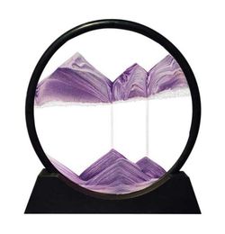 7 Inch Moving Sand Art Picture Round Glass 3D Deep Sea Sandscape In Motion Display Flowing Sand Frame Sand Painting H09227477610