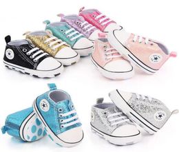 Baby First Walkers Boy Girl Star Solid Sneaker Cotton Soft AntiSlip Sole Newborn Infant Toddler Casual Canvas Crib Shoe4048676