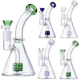 Wholesale 7 Inch Hookahs Heady Glass Bongs Klein Water Pipe With Showerhead Perc Recycler Fab Egg Percolator Oil Dab Rigs 14mm Female ZZ