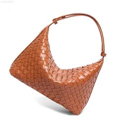 French Niche Handmade Braided Bag Versatile Handbag Large Capacity Simple Fashionable Underarm