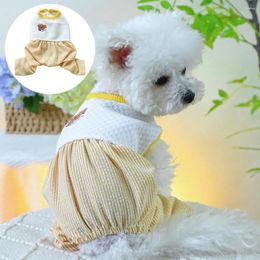 Dog Apparel Jumpsuit Stylish Color-blocked Pet Comfortable Bodysuit Cute Small Costume Round Neck For Ultimate