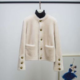 Leather Integrated Lamb Coat For Women's Short 2023 Winter New Haining Sheared Fur Coat, Fashionable And Stylish 228633