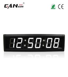 Ganxin23 inch 6 Digits LED Wall Clock White Color LED Timer 7 segment Display Countdown with Remote Control8968984