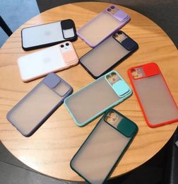 Fashion Cases Matte Clear Phone Case Transparent Lens Slide Shockproof Back Cover Protector For iPhone 12 mini pro max X XR XS9208707