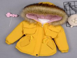 Baby Girl Denim Jacket Plus Fur Warm Toddler Children039s winter girl039s cotton padded clothes baby039s thickened cotton1902103
