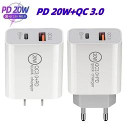 QC3.0 + PD 20W/25W USB Quick Charger Travel Adapter 25W 20W Smart QC 3.0 USB Fast Charging For iPhone Samsung Galaxy huawei