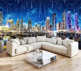 Custom Any Size 3d Wallpaper Ultra HD Night City Landscape Living Room Bedroom TV Background Wall Painting Mural Wallpapers2967607