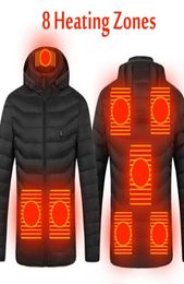 Outdoor JacketsHoodies Upgrade 8 Heating Zones Mens Women Heated Vest USB Electric Hooded Long Sleeves Jacket Thermal Clothing Sk7970849