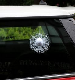 Car 3D Sticker White Golf Ball Football Basketball Tennis Baseball Hit Glass Window Windshield Creative Sticker3938088