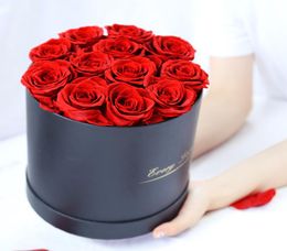 Eternal flowers holding bucket Valentine039s Day gift box Rose decorative flowers girlfriend wife romantic festival gift 485 S22027902