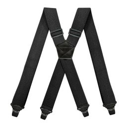 Heavy Duty Work Suspenders for Men 38cm Wide XBack with 4 Plastic Gripper Clasps Adjustable Elastic Trouser Pants BracesBlack 2205280p