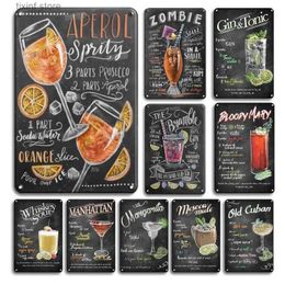 Metal Painting Vintage Metal Tin Sign Decorations Gin Tonic Cocktail Plate Decorative Poster Plaque Bar Kitchen Home Wall Decor 8 X 12 Inch T240309