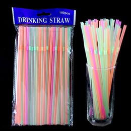 Drinking Straws 100pcs Cafe Rietjes Straight bent Straws Wedding Banquet Supplies Plastic Kitchen Accessories Cocktail Decora189Q