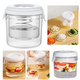 Storage Bottles 1300ml Pickle Jar With Strainer Juice Separator Wide Mouth And Olives Container Airtight Lid