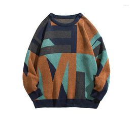 Men's Sweaters Sweater Pullovers Men Print Design O-neck Fashion Daily Knitting Soft All-match Loose Korean Style Casual Spring D69