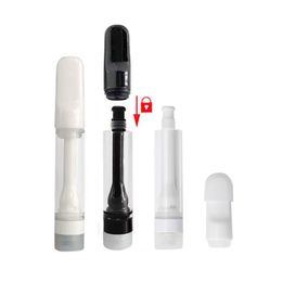 Full Ceramic Cartridge No Leaking Atomizer 0.5ml 1.0ml Thick Oil Carts Press Tip Black White Cartridges Oil Tank For Max Lo Preheat Battery