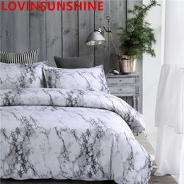 Printed Marble Bedding Set White Black Duvet Cover King Queen Size Quilt Cover Brief Bedclothes Comforter Cover 3Pcs Y200111199l