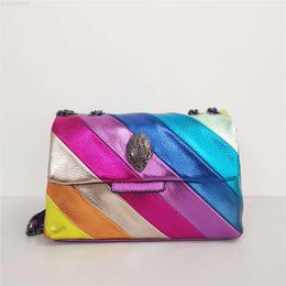 2023 Hot Sale London Bag Kensington Striped Crossbody Rainbow Designer Handbags Famous Brands Colourful Purse