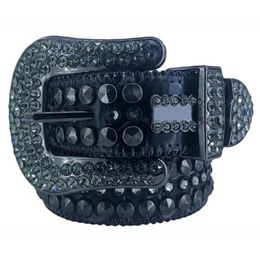 Designer Men Women Bb Simon rhinestone belt with big leather buckle Shiny bling rhinestones belts waistband247J