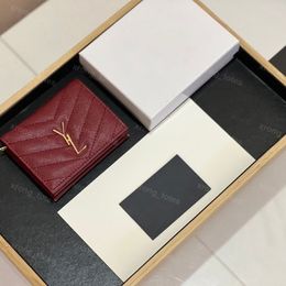 Small Designer Wallet Men Cardholder Women Genuine Leather Wallets Y Fashion Letter Purses Short Card Holder Coin Pocket Clutch Ba239Z