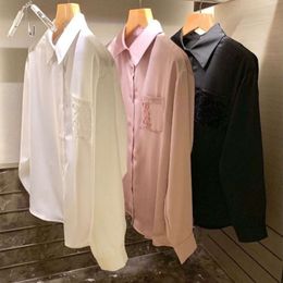 Shirts Shirt Women Womens Designer Spring Cotton Long Sleeve Shirts Lapel Cardigan Co s s