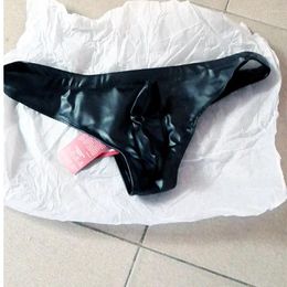 Underpants Men Bulge Underwear Briefs Elephant Nose Big Pouch Faux Leather Open Crotch Erotic Body Linger Low Rise Penis