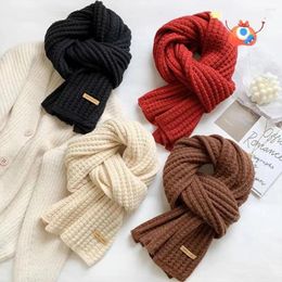 Men's Vests Japanese Solid Color Knitted Wool Autumn And Winter Thickened Warm Spring Versatile Neck Scarf For Women