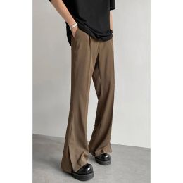 Pants Brown Black Suit Pants Men Slim Fit Fashion Social Mens Dress Pants Korean Casual Straight Pants Mens Office Formal Trousers