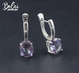 Bolai Colour Changing Created Alexandrite Dangle Earrings 925 Sterling Silver 97mm Fine Jewellery For Women Female Birthday Simple 28190212
