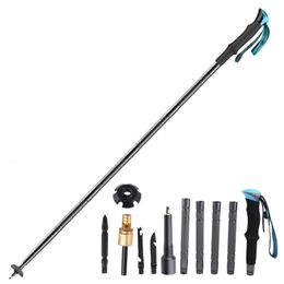 Multifunctional Collapsible Trekking Pole Cane Adjustable Telescopic Portable Hiking Walking Stick Ultralight 54DE 240306