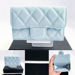 luxury pink Designer Genuine Leather purses wallet caviar mirror quality Womens mens flap card holder silver gold purse wallet car274U