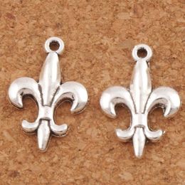 300pcs lot Iris Fleur-de-lis Flower Charms Pendants 12 5x18 7mm Antique Silver Charms Jewelry DIY L387297K