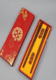High Quality Chopsticks Gifts Wooden Engraved Phoenix with Gift Box 2 Sets pack 1set2pair 4025702