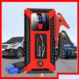 Batteries & Cable 2023 New 20000Mah 99800Mah Car Jump Starter 2000A 2000Ah 2000 A Ah 12V Output Portable Emergency Start-Up Charger Fo Dhwrd