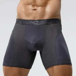 Underpants Smooth Men Underwear Breathable Mesh Men's With U Convex Pouch Long Leg Design For Comfort Support High