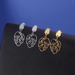 Stud Earrings 316L Stainless Steel Classic Vintage Water Drop Plant Leaves Fashion Pendants For Women Jewelry Party Girls Gifts