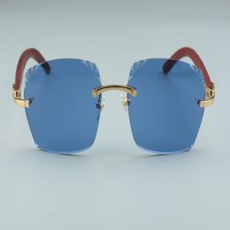 2020 fashion high-end cut lenses natural tiger wood sticks sunglasses 8300916-1 glasses size58-18-135mm237r