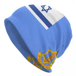 Berets Knitted Cap Women Men Spring Winter Elastic Flag Of The Israel Defence Forces Beanies Wholesale