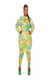 Plus Size Tracksuits 4XL Two Piece Set Women Long Sleeve Shirt Tops And Pant Suits Summer Tracksuit Boho Print Beach Holiday Outfi7332700