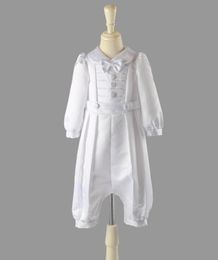 Clothing Sets Nimble White Baby Boy Clothes Set Baptism Outfits Summer Solid Full Sleeve Bow Lace Christening Gown Born Gentleman 9970124