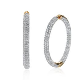 Hemiston Top Quality Luxury Big Full Paved Cubic Zirconia Creole Hoop Earrings Romantic Jewellery Gift For Women Brincos Tf 126e T1257y