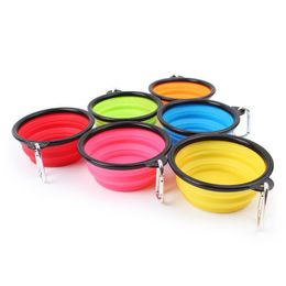 Dog Bowls & Feeders Portable Large Collapsible Dog Pet Folding Sile Bowl Outdoor Travel Puppy Food Container Feeder Dish Drop Delivery Dhai2