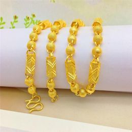 Fashion Luxury Chains Necklace Hexagon Shape Bead Necklace for Men's Ornament Chain 14K Yellow Gold Jewelry No Fade302c