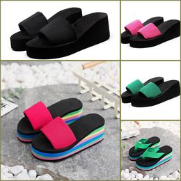 2024 New style GAI Women Sandals High Quality Womens Slides Crystal Calf leather Casual shoes quilted Platform Summer Beach Slipper